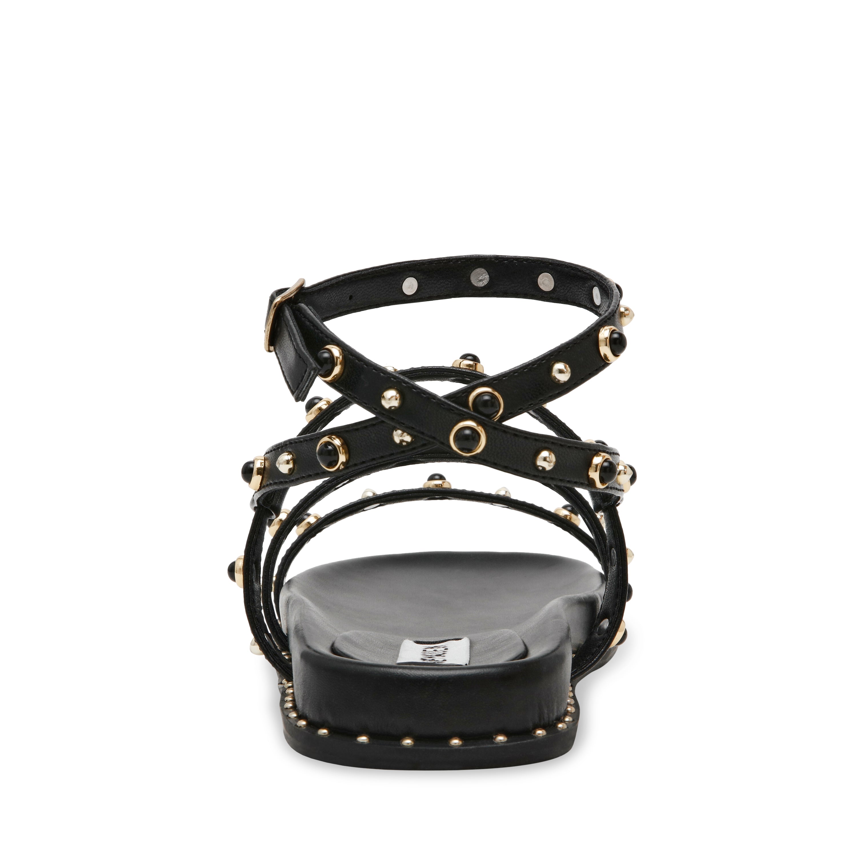 STORMIE BLACK FLAT SANDALS