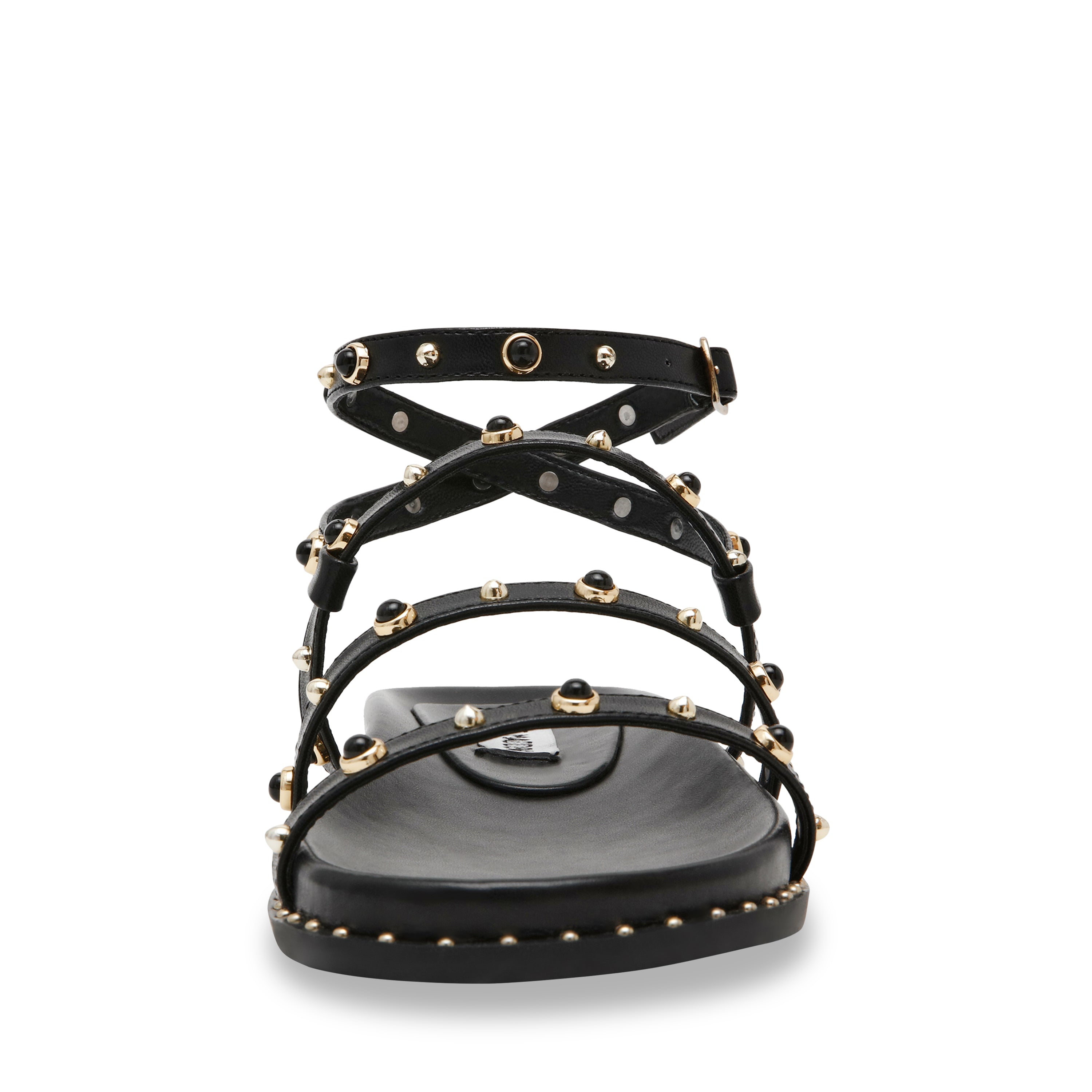STORMIE BLACK FLAT SANDALS