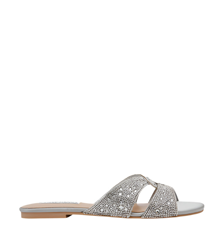 MUSA SILVER FLAT SANDALS