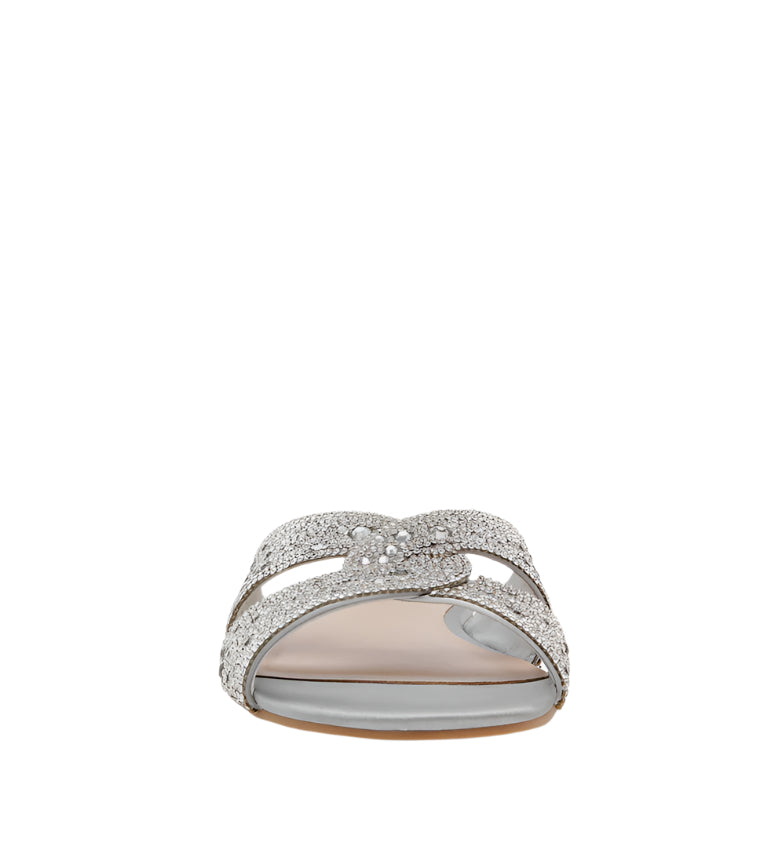 MUSA SILVER FLAT SANDALS