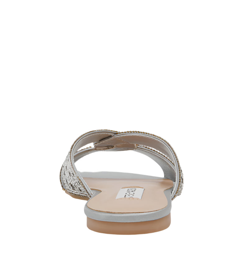 MUSA SILVER FLAT SANDALS