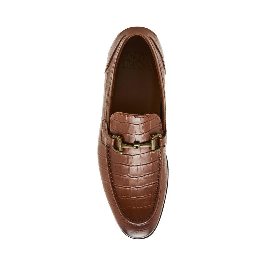 P-DELHAY TAN CROCO LOAFERS & MOCCASSINS