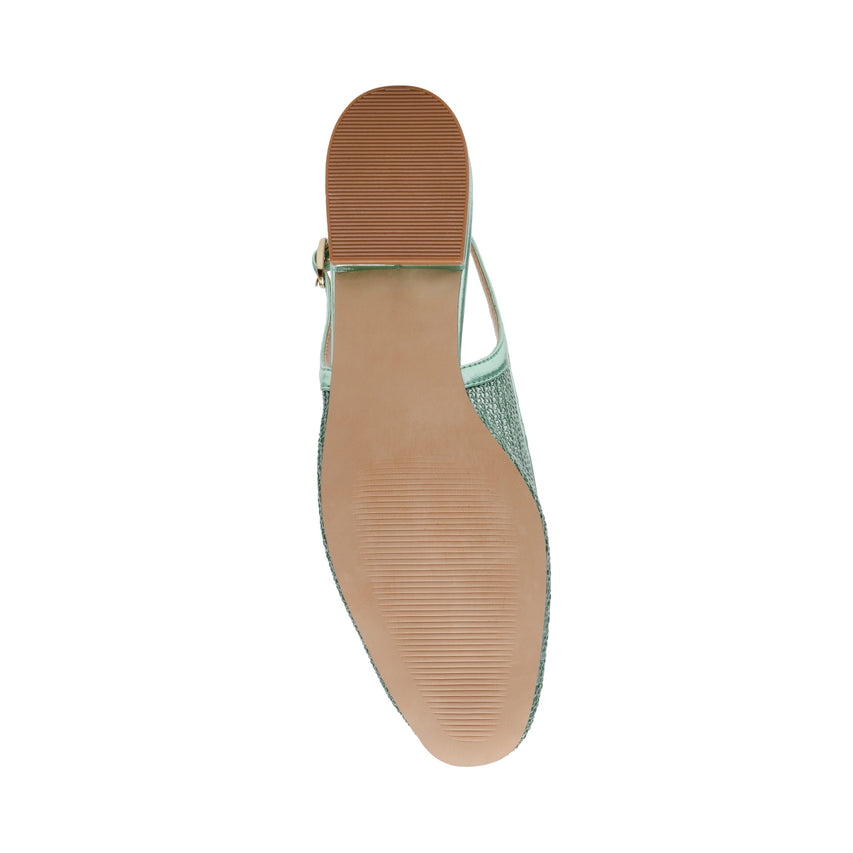 BOULEVARD GREEN FLAT SANDALS