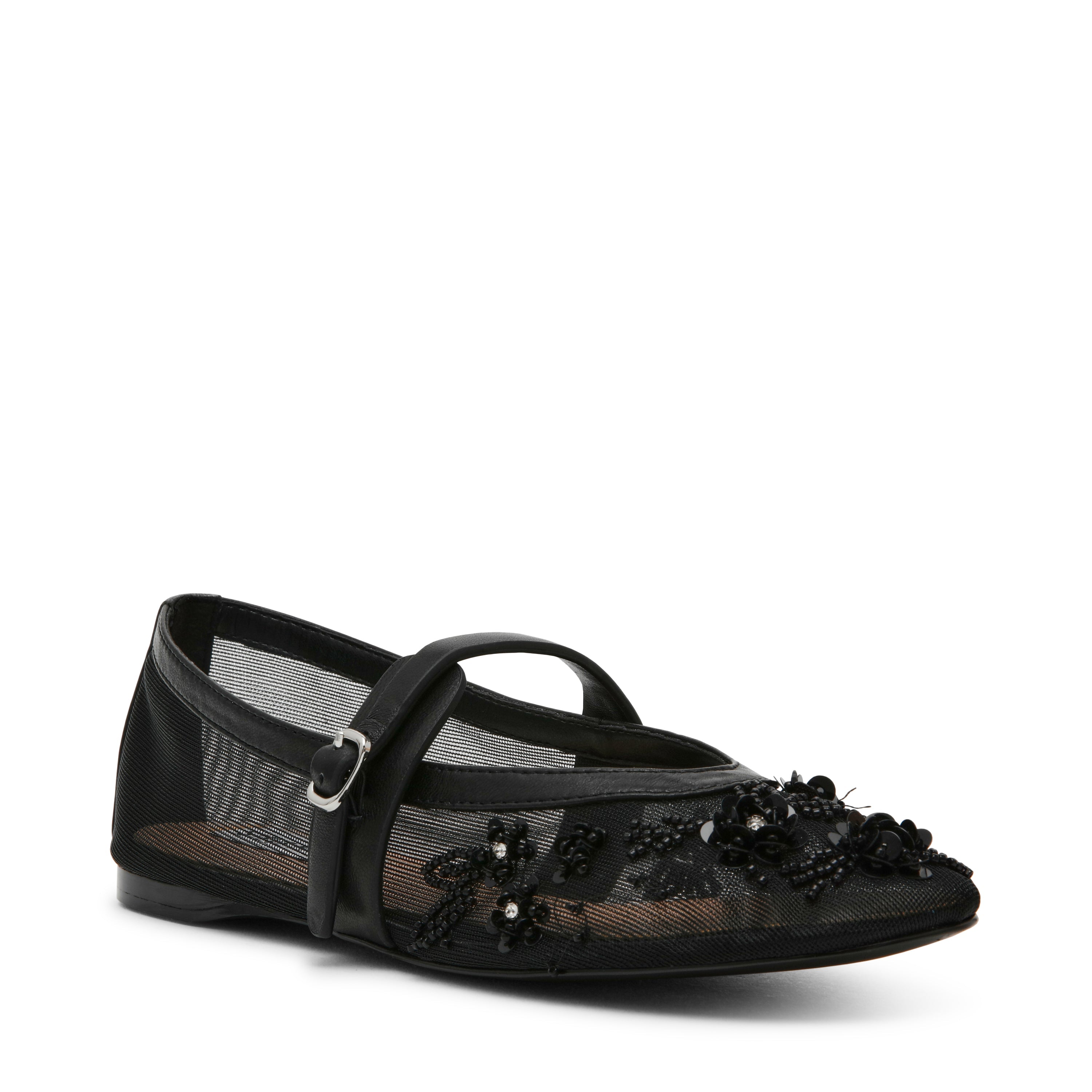 REJOICE BLACK MESH BALLET FLATS