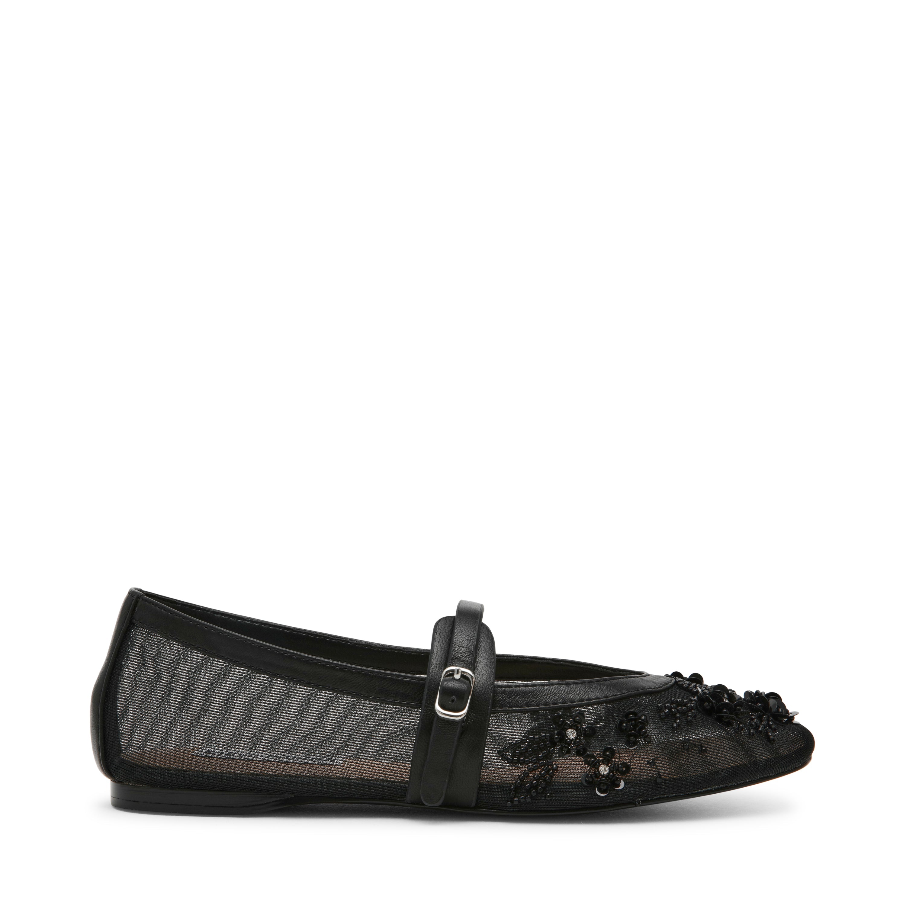 REJOICE BLACK MESH BALLET FLATS