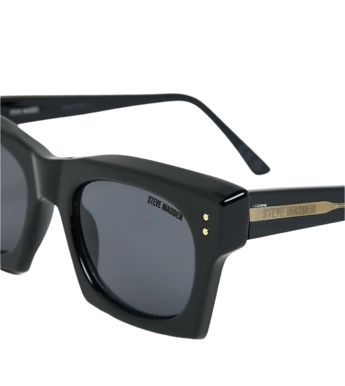Steve Madden Classic women's black sunglasses, side profile - view 5