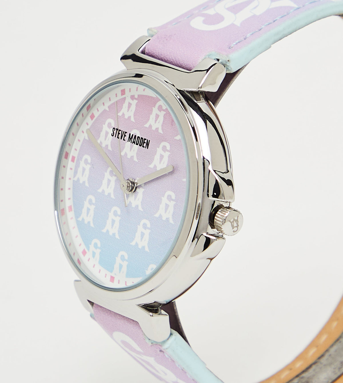 Steve Madden Women's Silver-Tone Ombré Dial Bracelet Watch with blue-to-lavender ombré - view 2