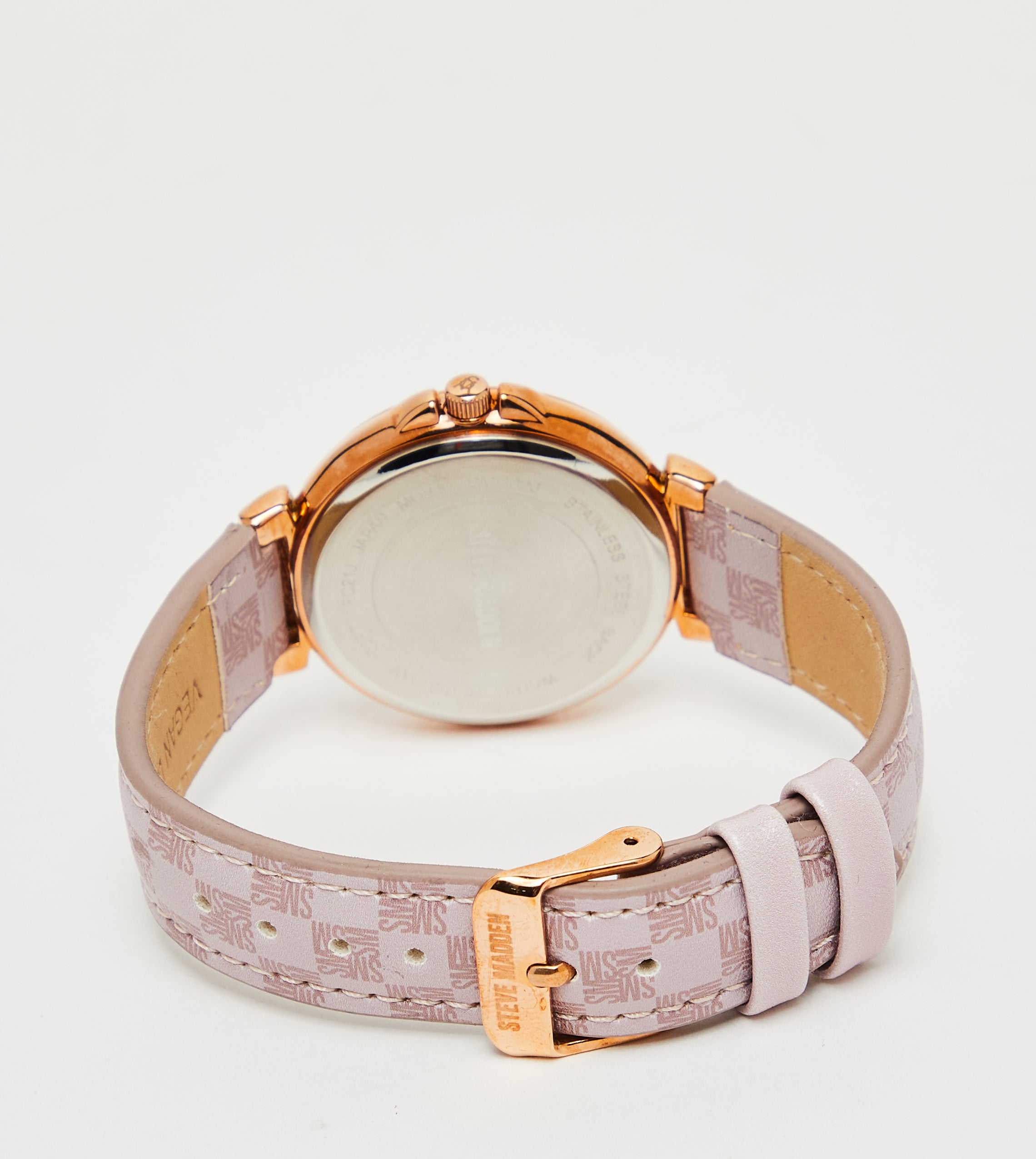 Steve Madden Women's Rose Gold Patterned Dial Bracelet Watch with bracelet - view 3