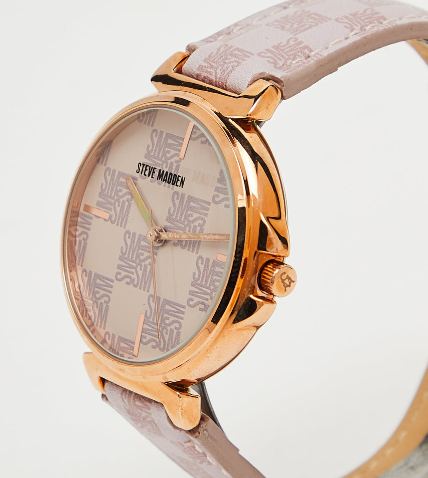 Steve Madden Women's Rose Gold Patterned Dial Bracelet Watch with patterned - view 2