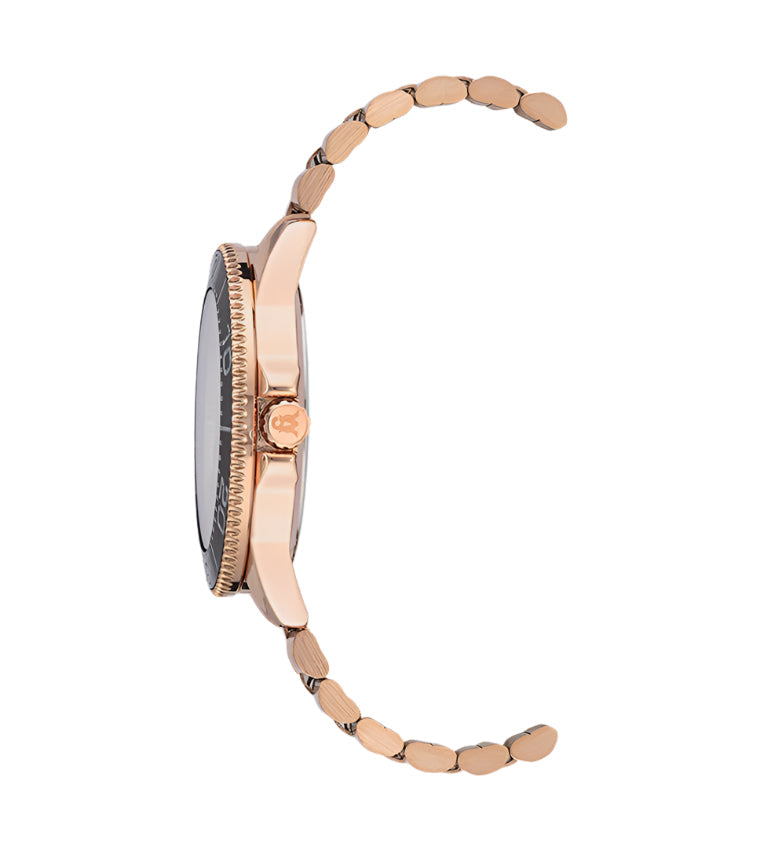 Steve Madden women's rose gold bracelet watch, case profile - view 3