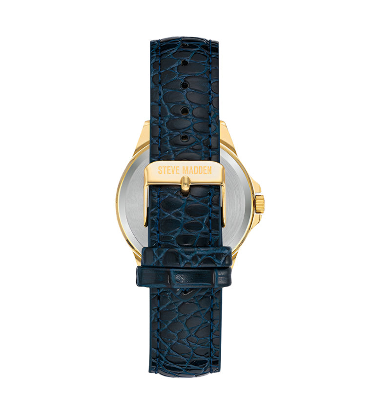 Steve Madden Aurora Women's Navy Blue Gold Watches with navy blue and gold tone colours - view 2