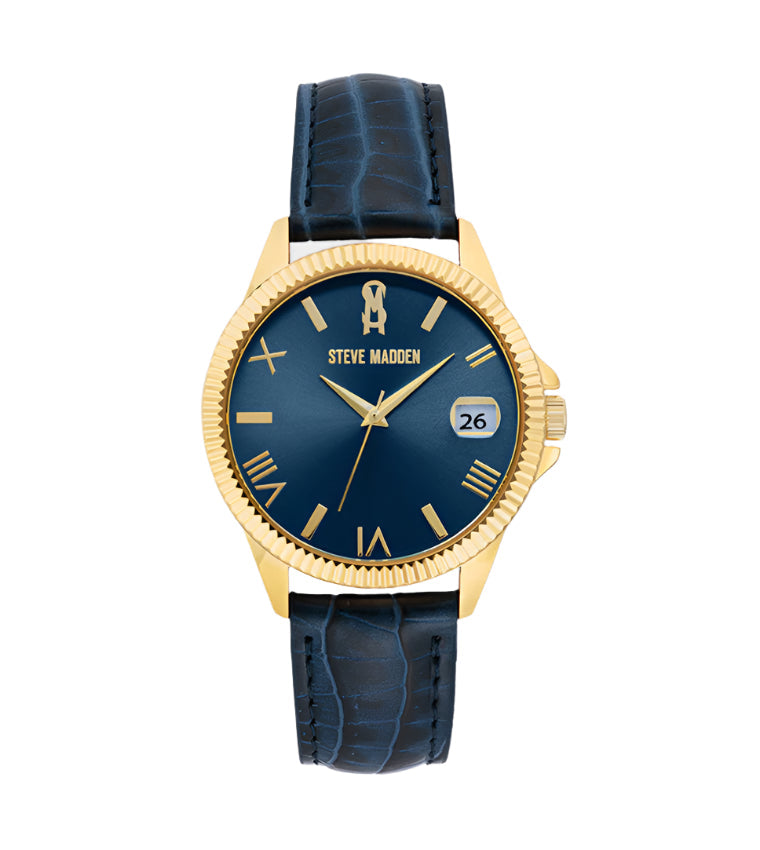 Steve Madden Aurora Women's Navy Blue Gold Watches, featured product view