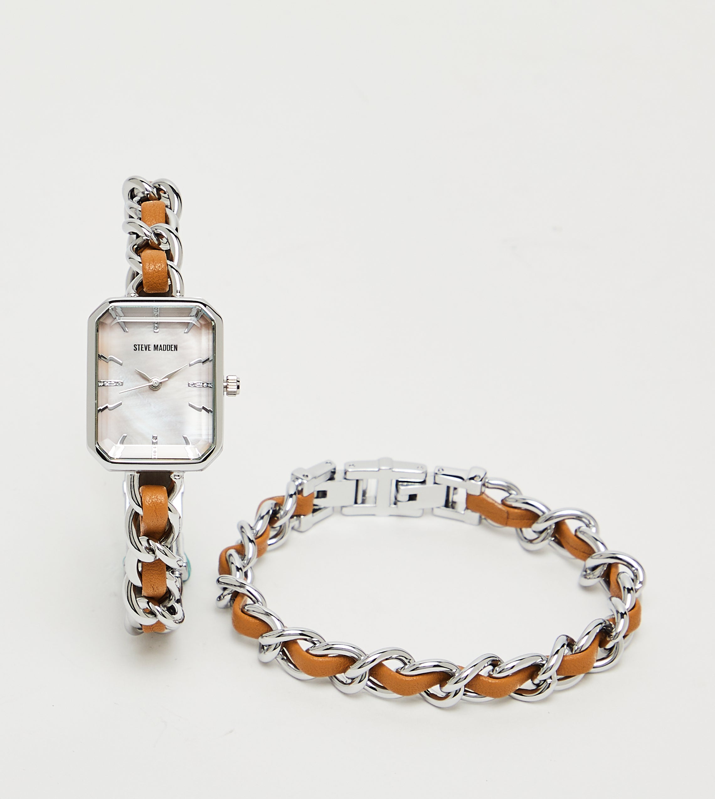 Steve Madden Women's Silver-Tone Watch and Bracelet Set with watch and coordinating bracelet - view 2