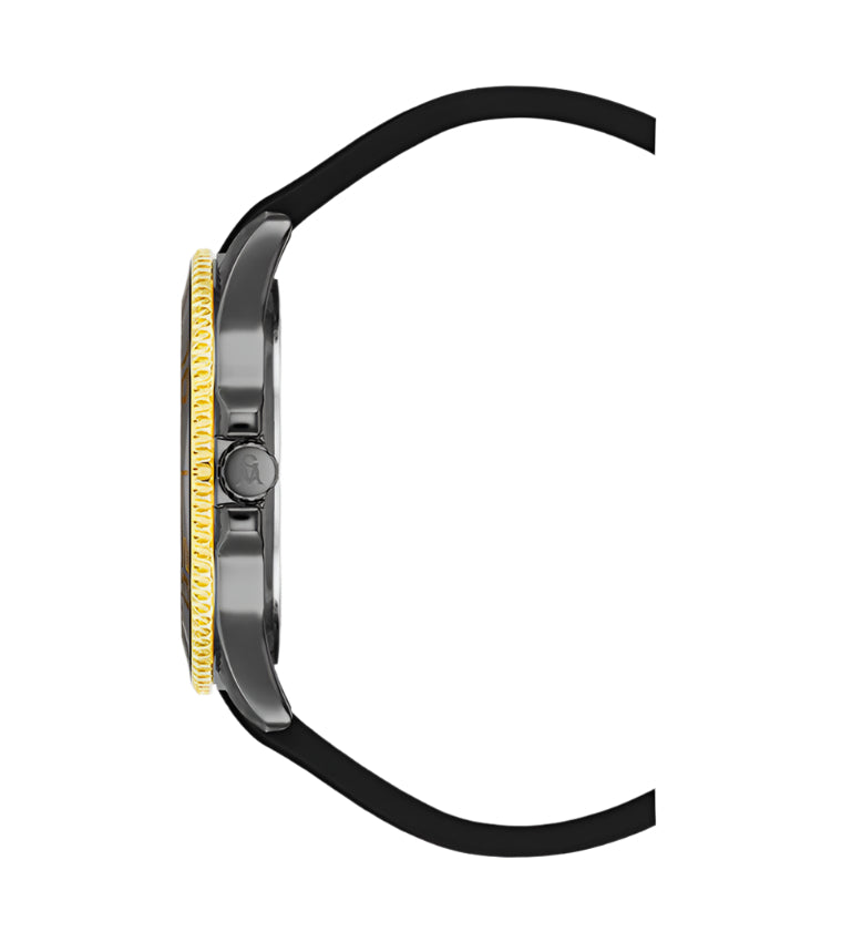 Steve Madden Legacy Women's Gold Black Watch with black silicone strap - view 3