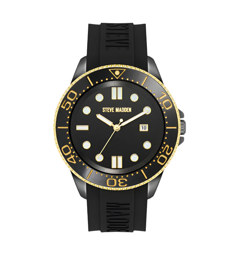 Steve Madden Legacy Women's Gold Black Watch, featured product view