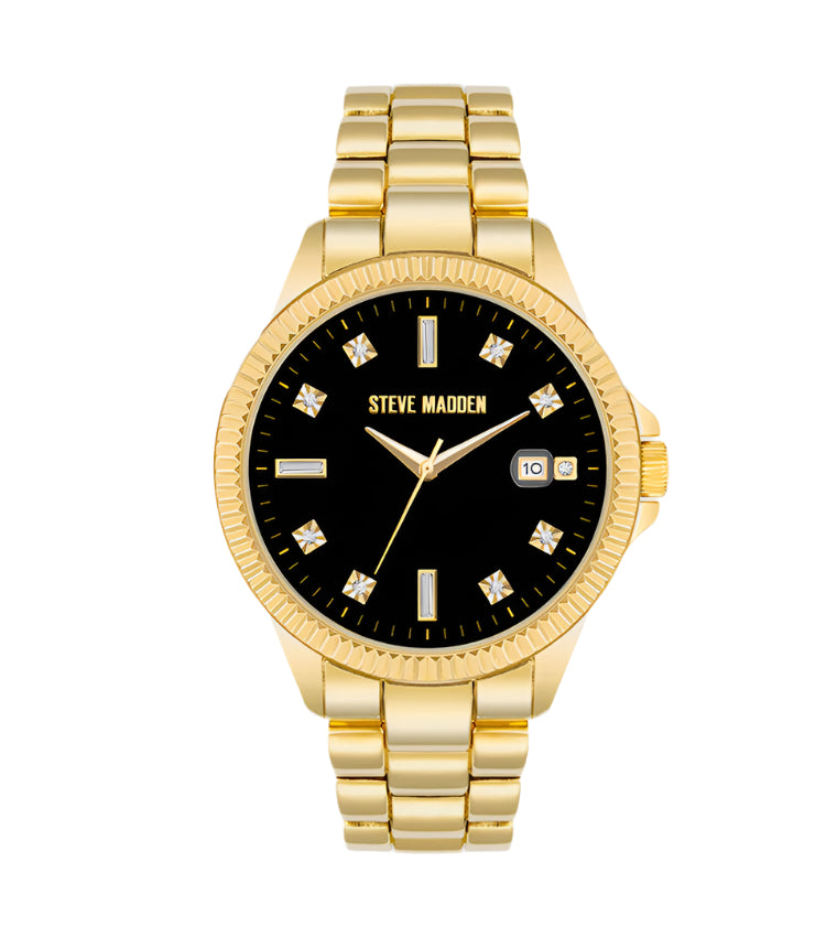 Stride Women's Black Gold Watch – Steve Madden