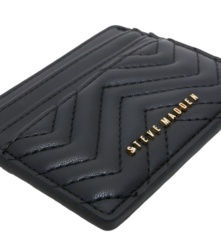QUILTED BLACK CARD HOLDER