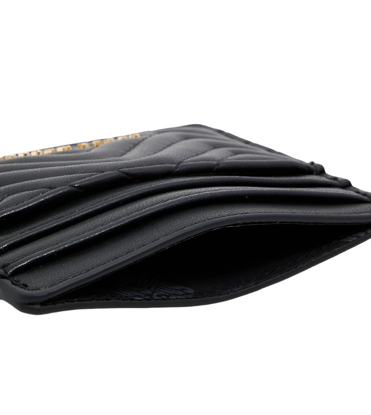QUILTED BLACK CARD HOLDER