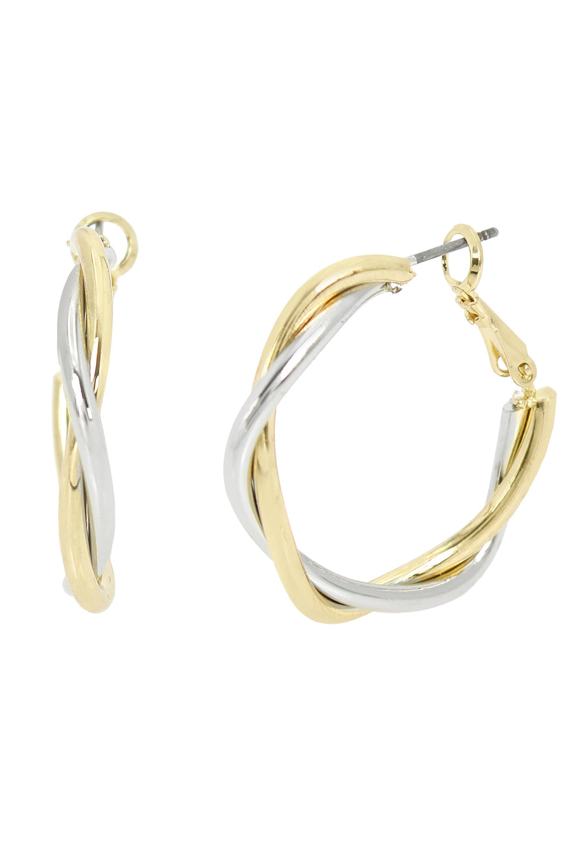 TWISTED HOOPS GOLD JEWELLERY