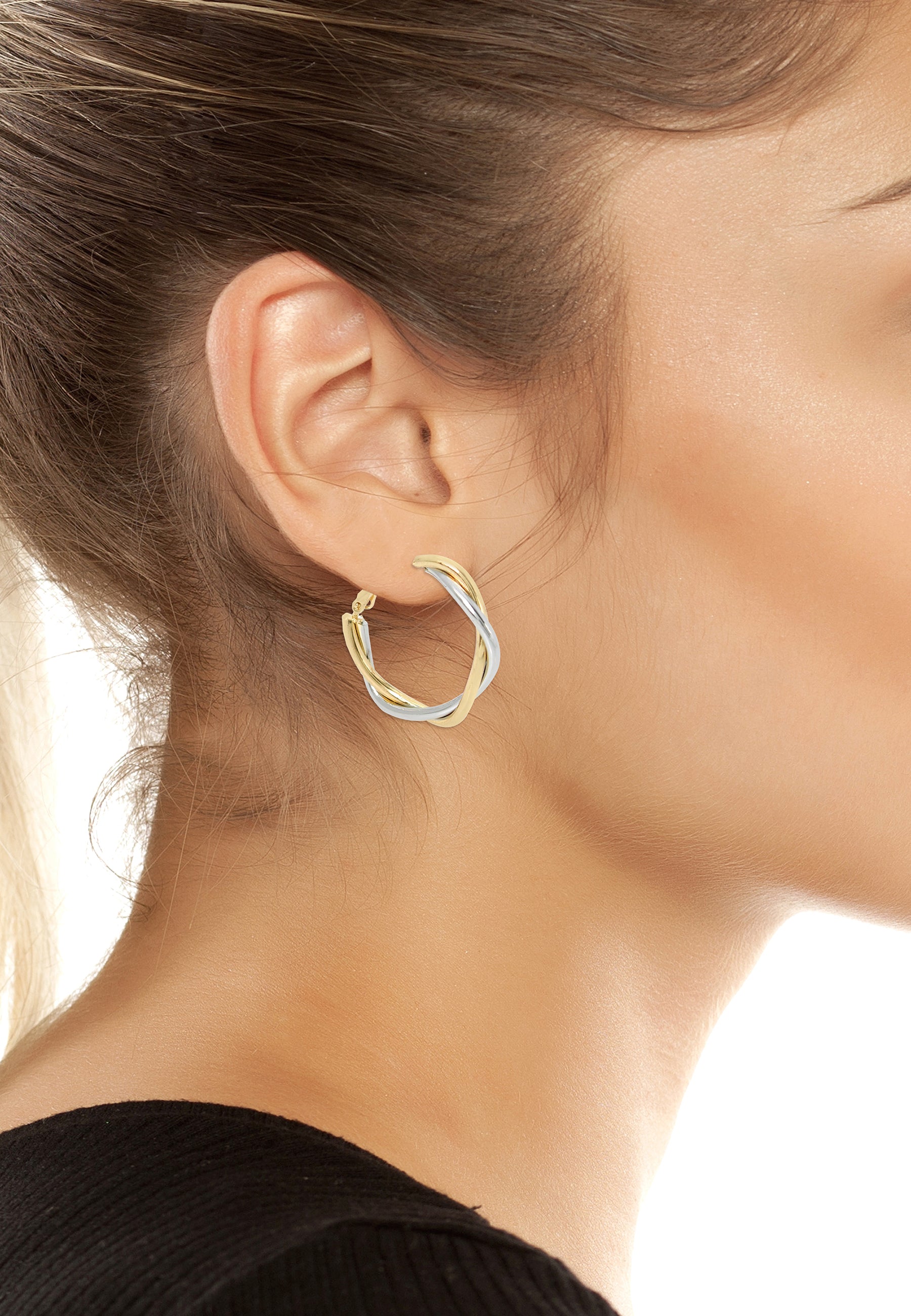 TWISTED HOOPS GOLD JEWELLERY