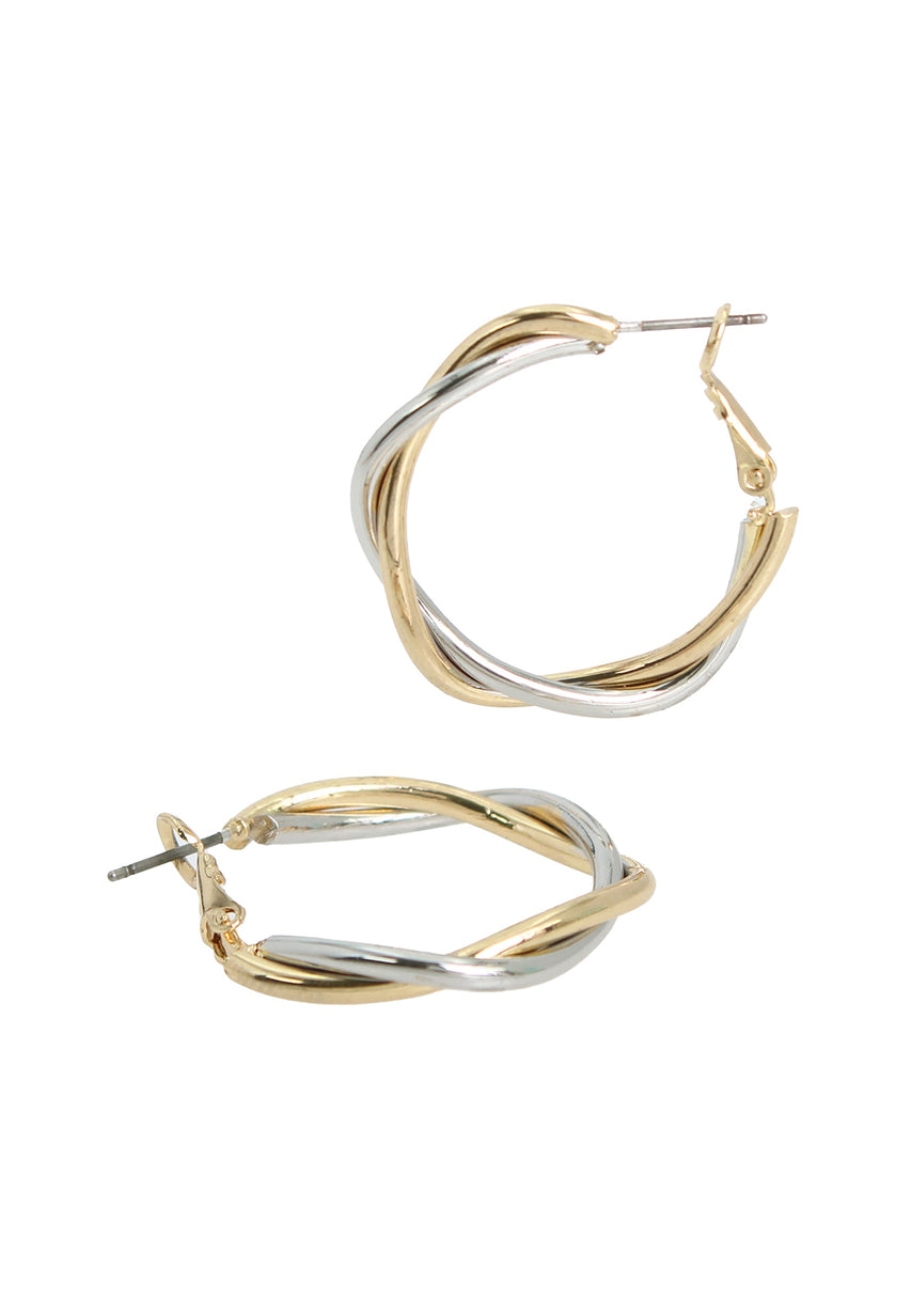 TWISTED HOOPS GOLD JEWELLERY