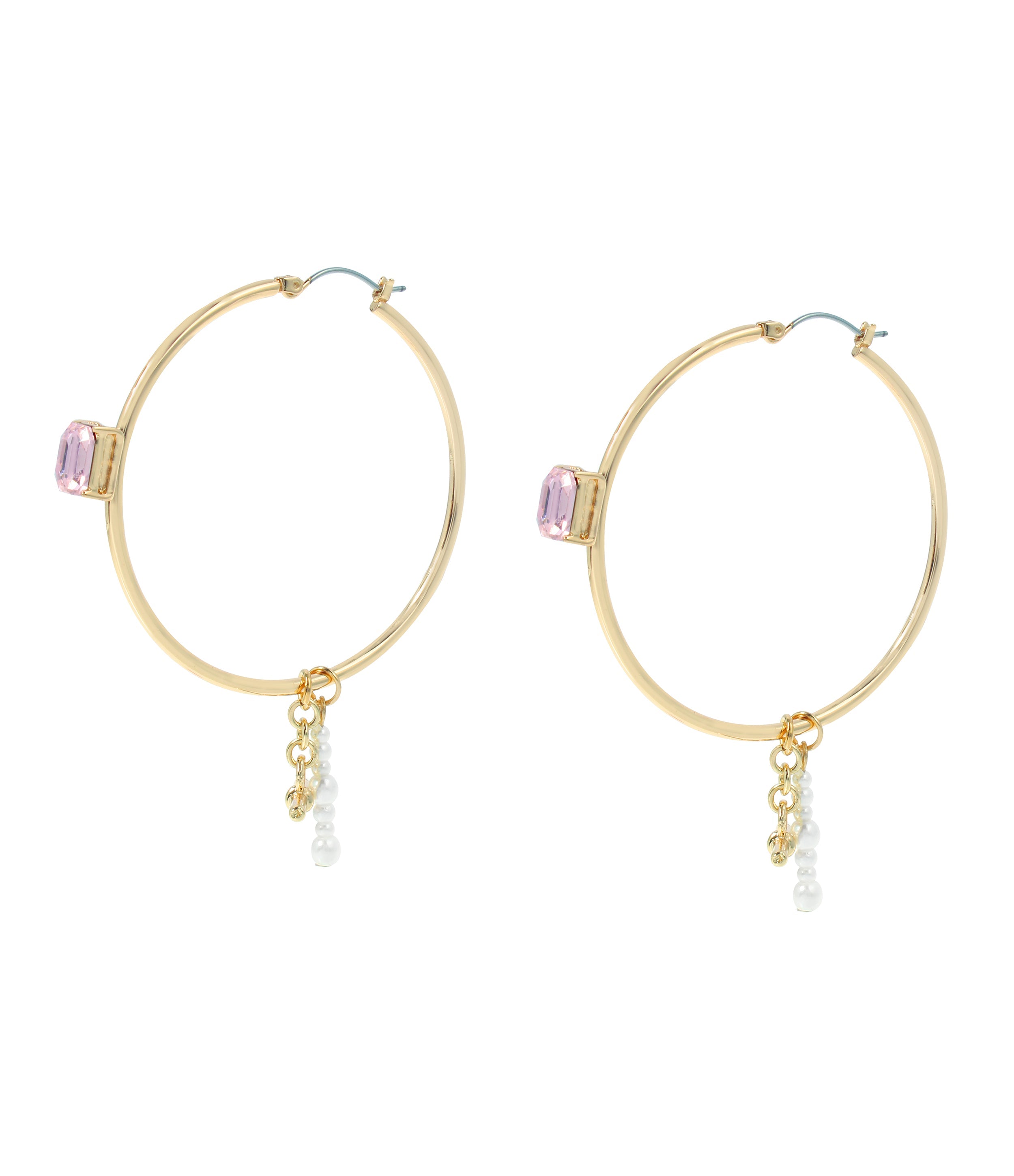 CRYSTAL HOOP EARRINGS IVORY PEARL JEWELLERY