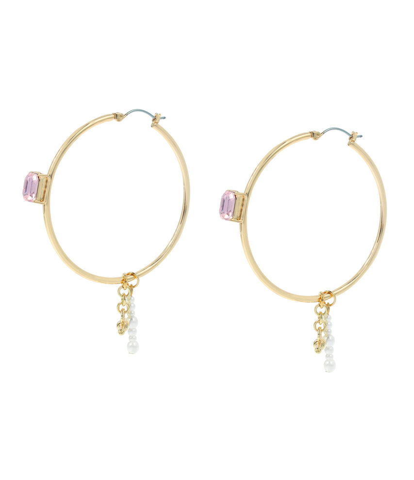 CRYSTAL HOOP EARRINGS IVORY PEARL JEWELLERY
