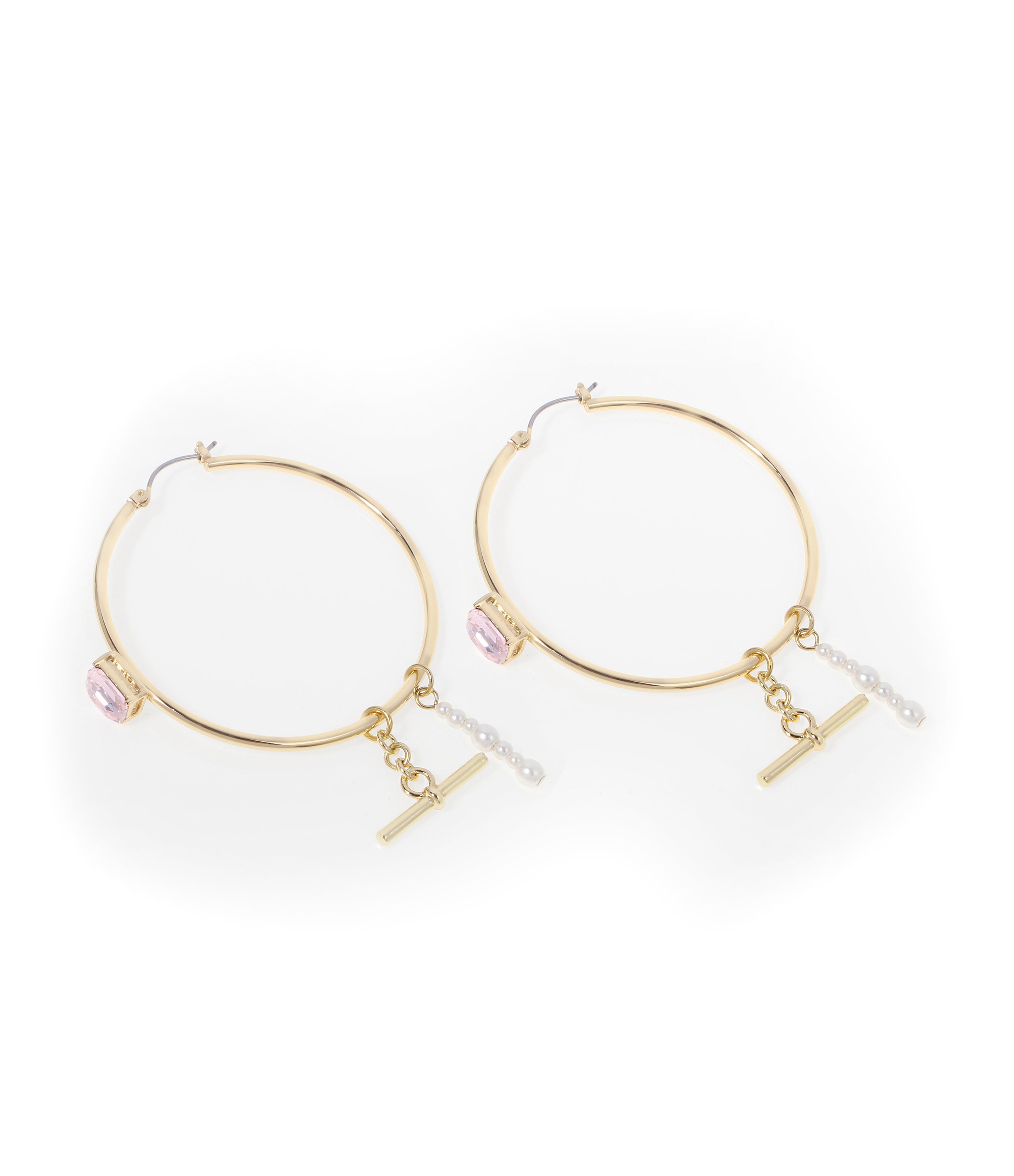 CRYSTAL HOOP EARRINGS IVORY PEARL JEWELLERY