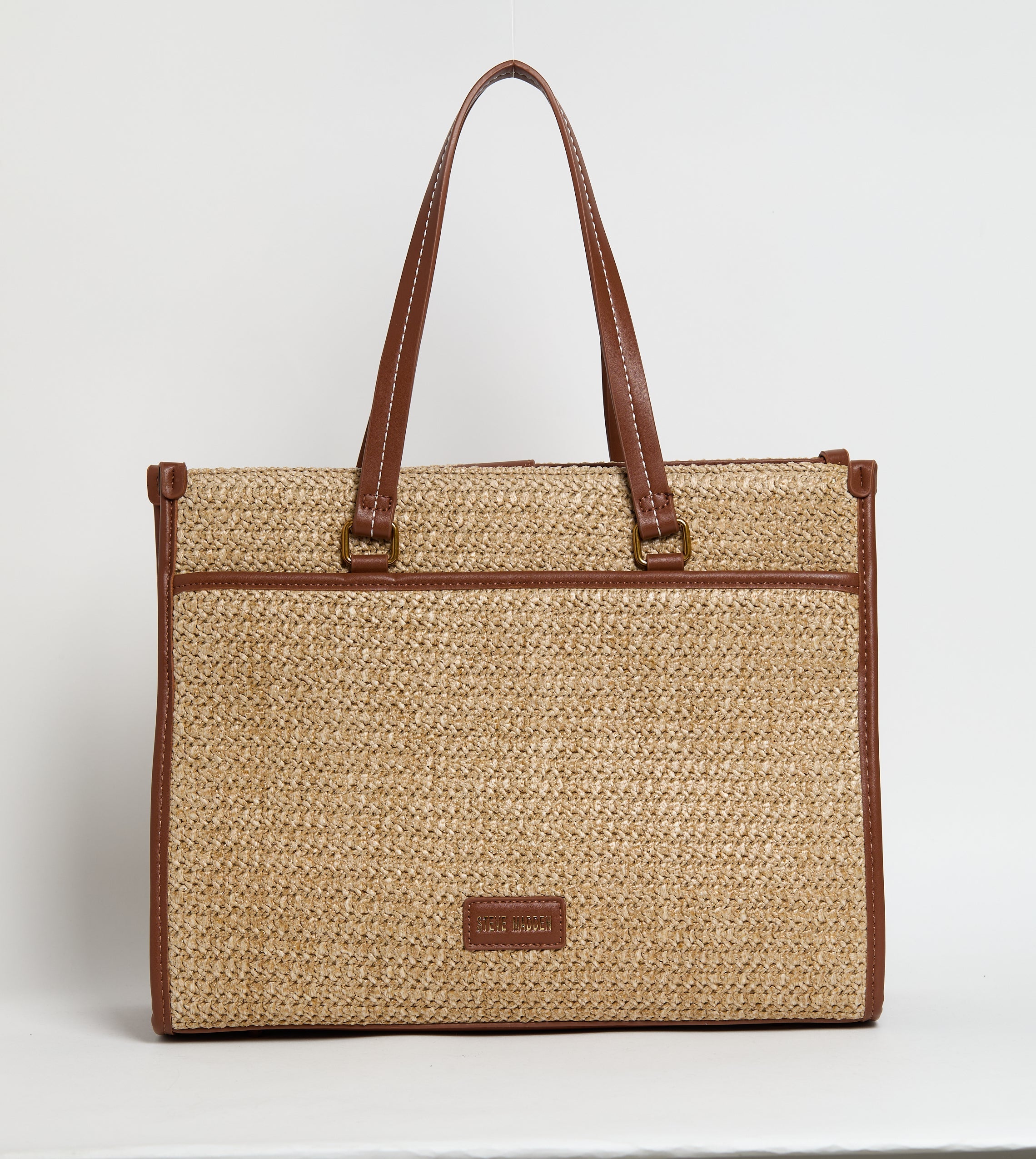 Mesh Design Women's Light Brown Tote Bag - view 4