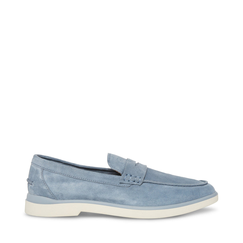 CHARLEY LIGHT BLUE SUEDE LOAFERS & MOCCASSINS