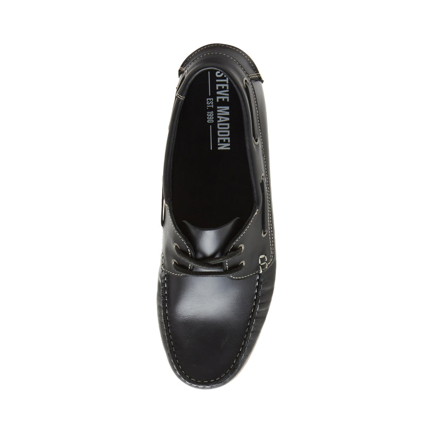 SEADOR BLACK LEATHER LOAFERS & MOCCASSINS