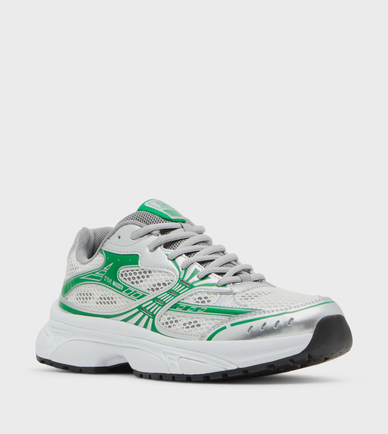 Thaedeus Men's Silver Green Sneakers