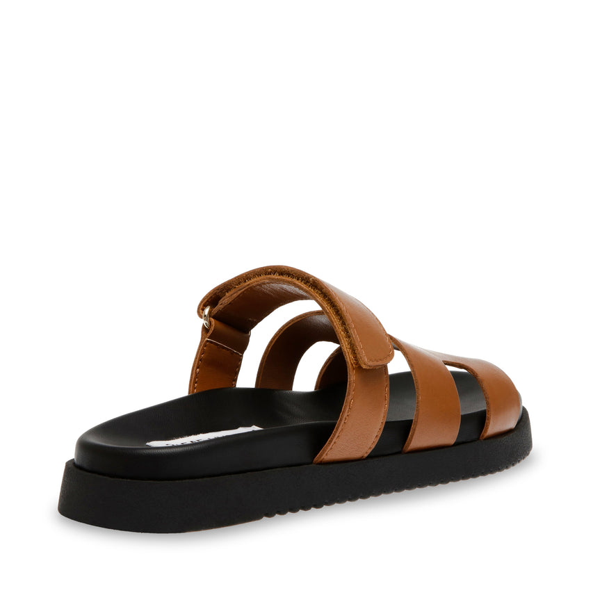 Steve Madden Mayven camel leather sandal, top view