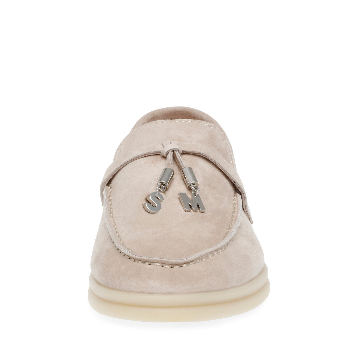 Steve Madden Portland women's bone suede loafers, back view