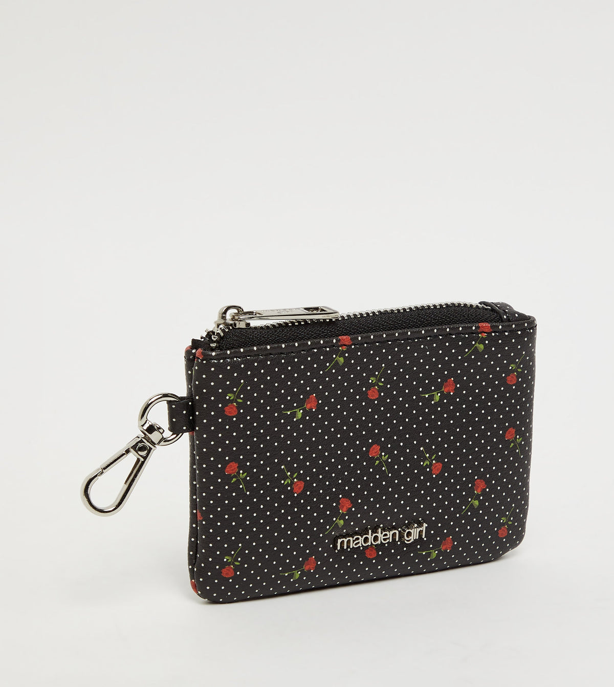 Madden Girl women's black and white mini bag, back view