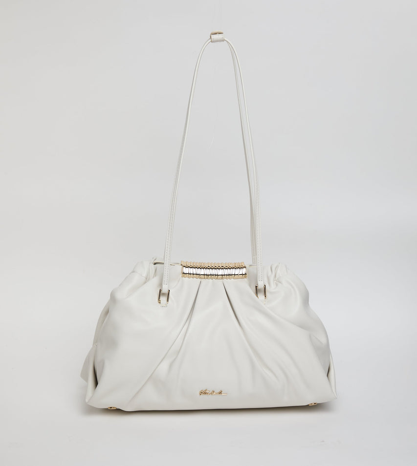 Bfranie Women's White and Gold Satchel Bag