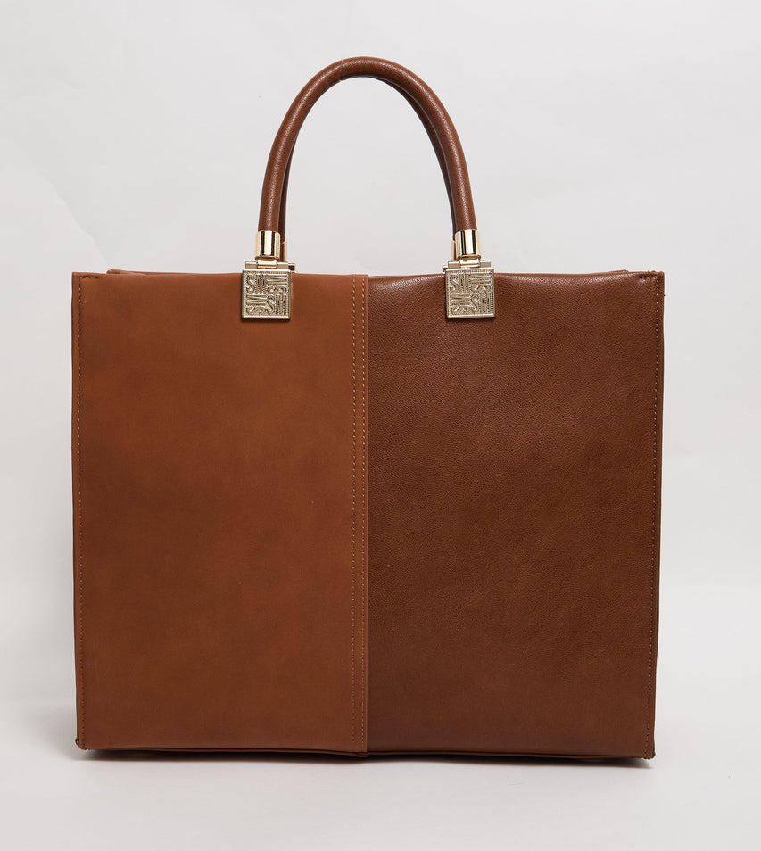 Steve Madden Bchloey women's bronze tote bag, side view
