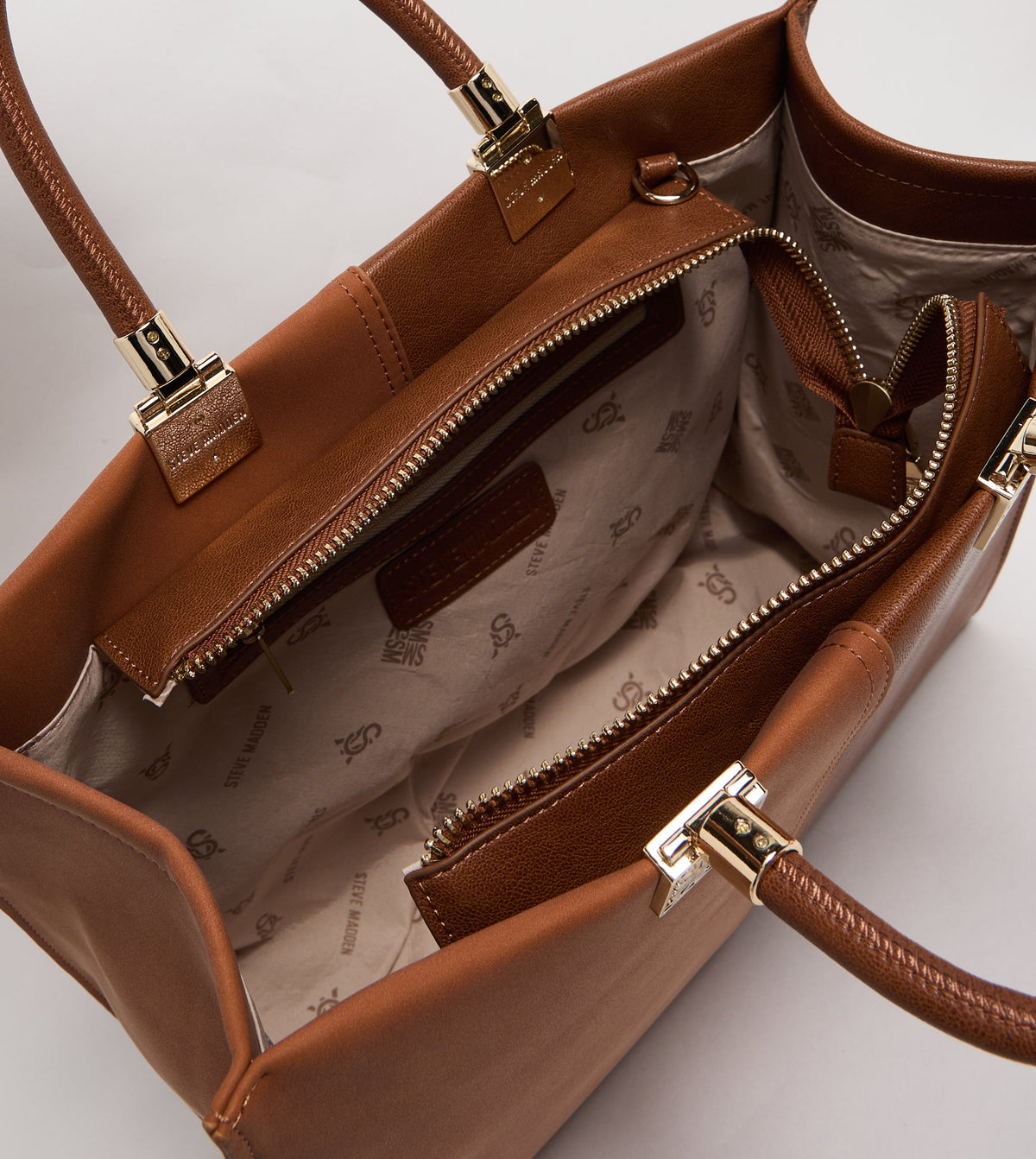 Steve Madden Bchloey women's bronze tote bag, lifestyle view