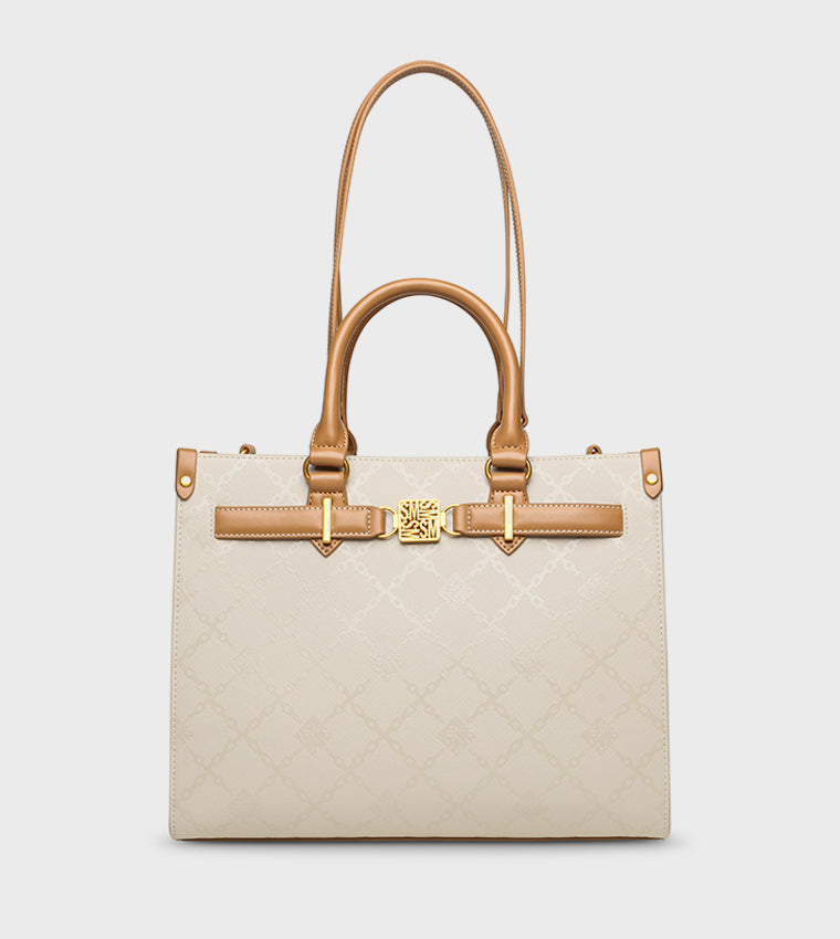 STILO-E BONE/CAMEL TOTE BAG