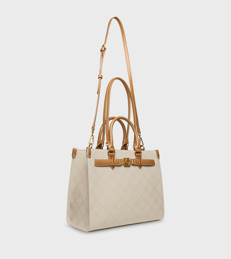 STILO-E BONE/CAMEL TOTE BAG