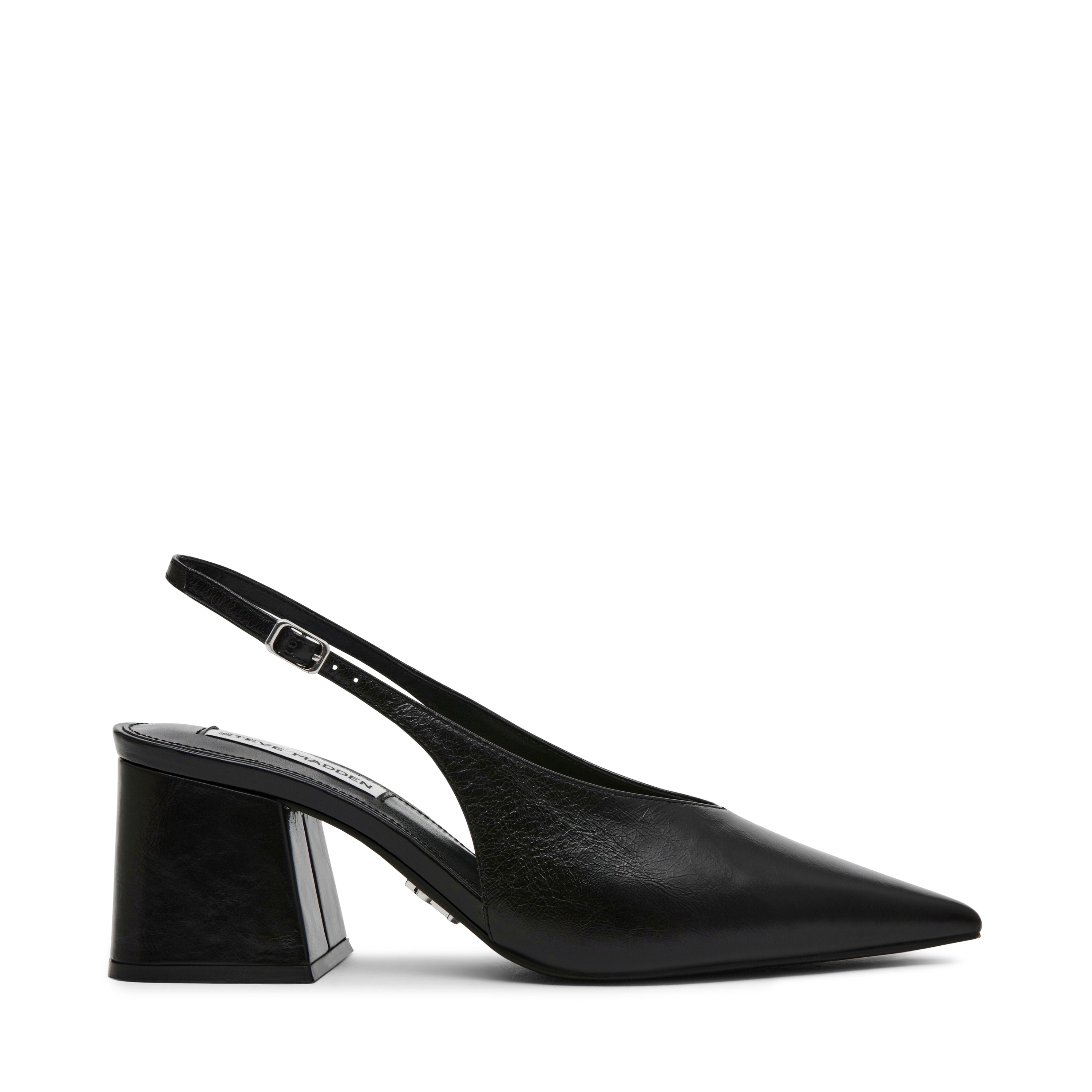 BARGE BLACK LEATHER HEELS