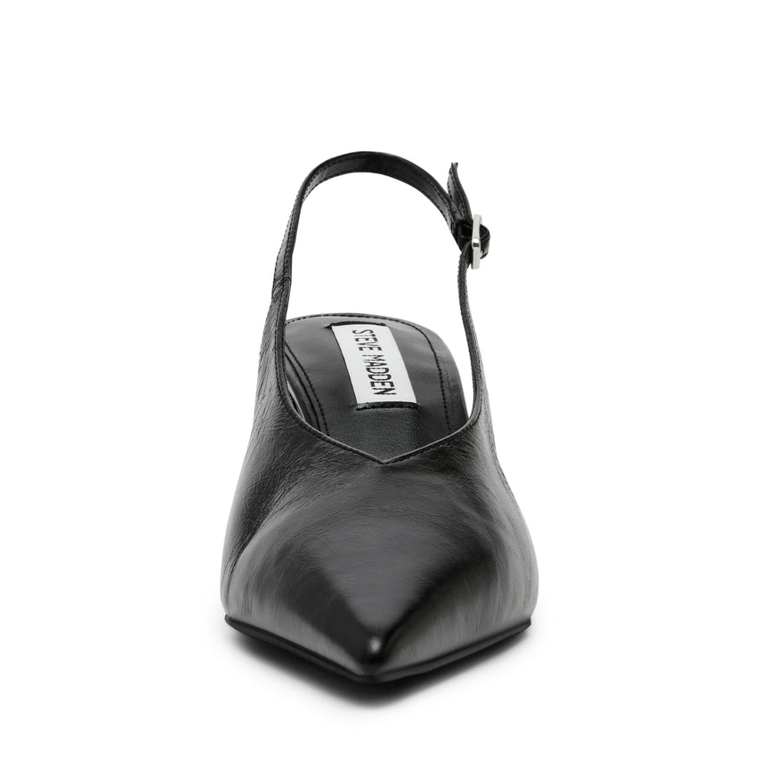 BARGE BLACK LEATHER HEELS