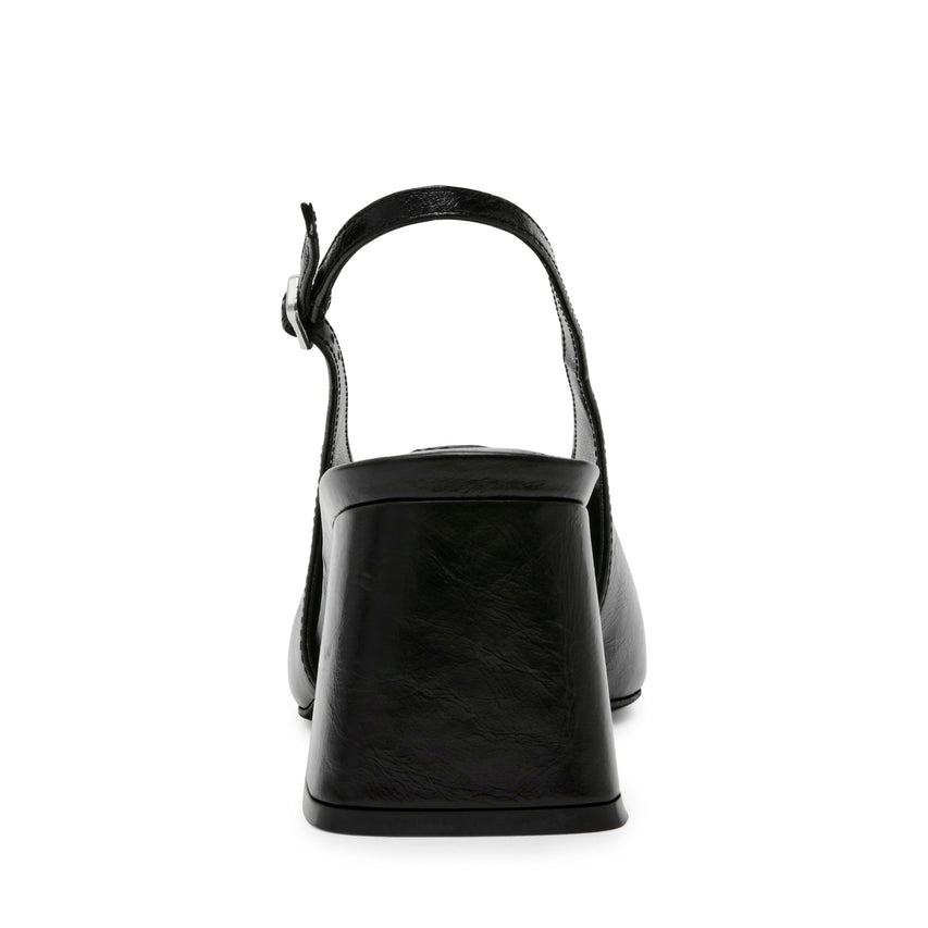 BARGE BLACK LEATHER HEELS