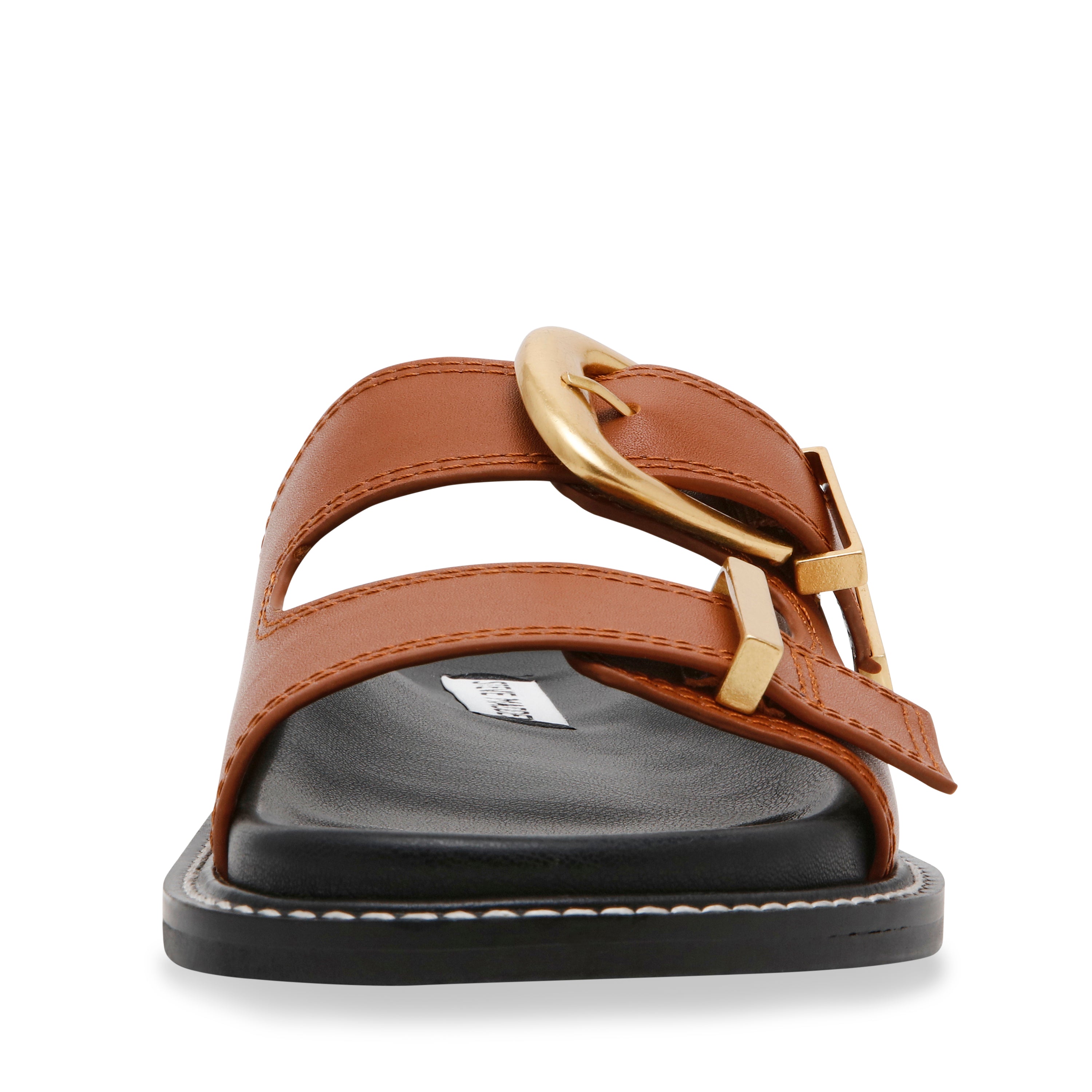 ARCH COGNAC LEATHER FLAT SANDALS