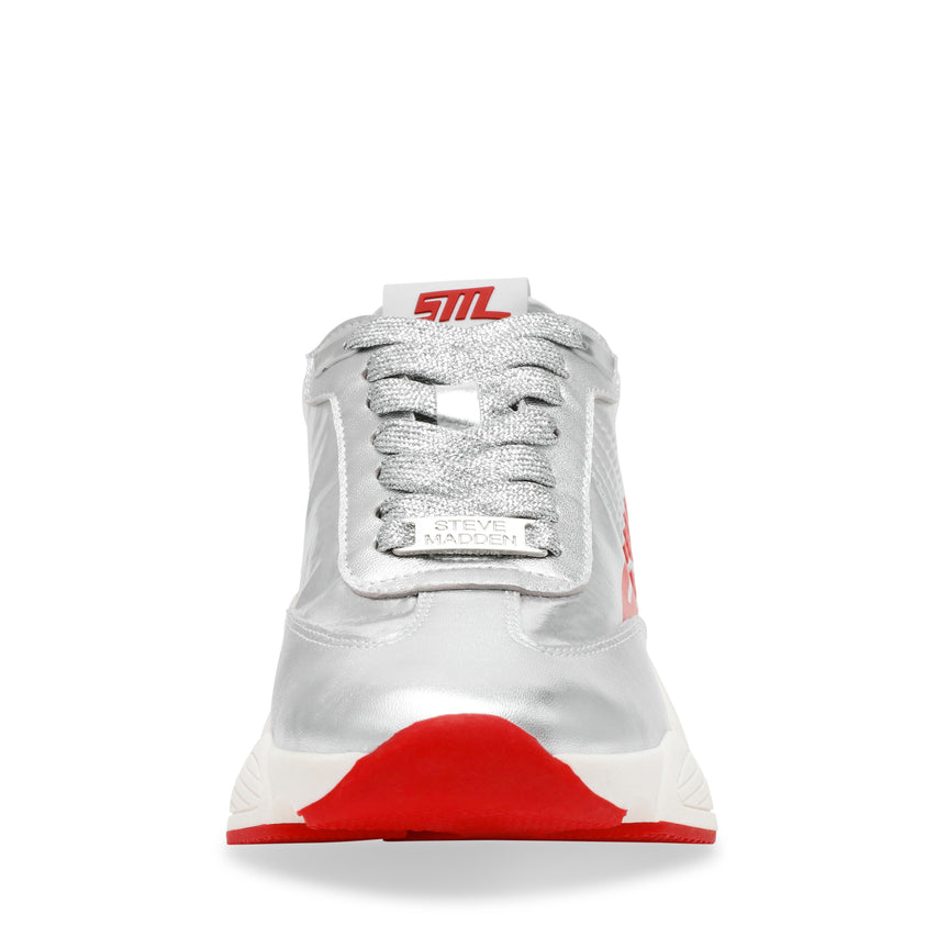 SETBACK SILVER/RED SNEAKERS