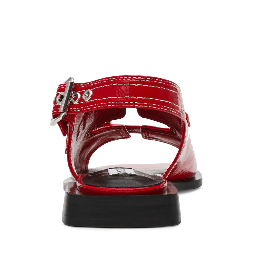 GEN Z RED CRINKLE PATENT FLAT SANDALS — alternate view 5
