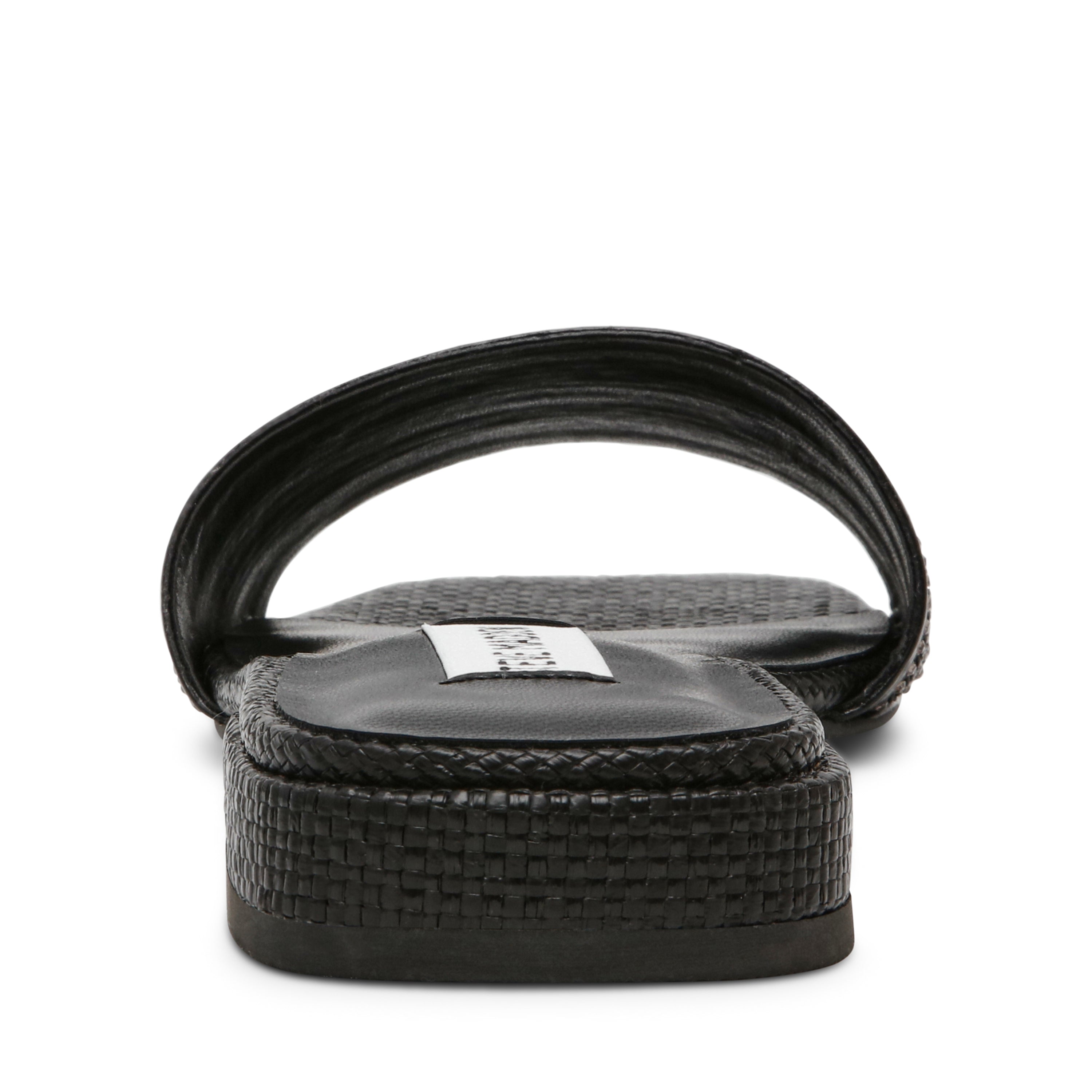 STOPPER BLACK FLAT SANDALS