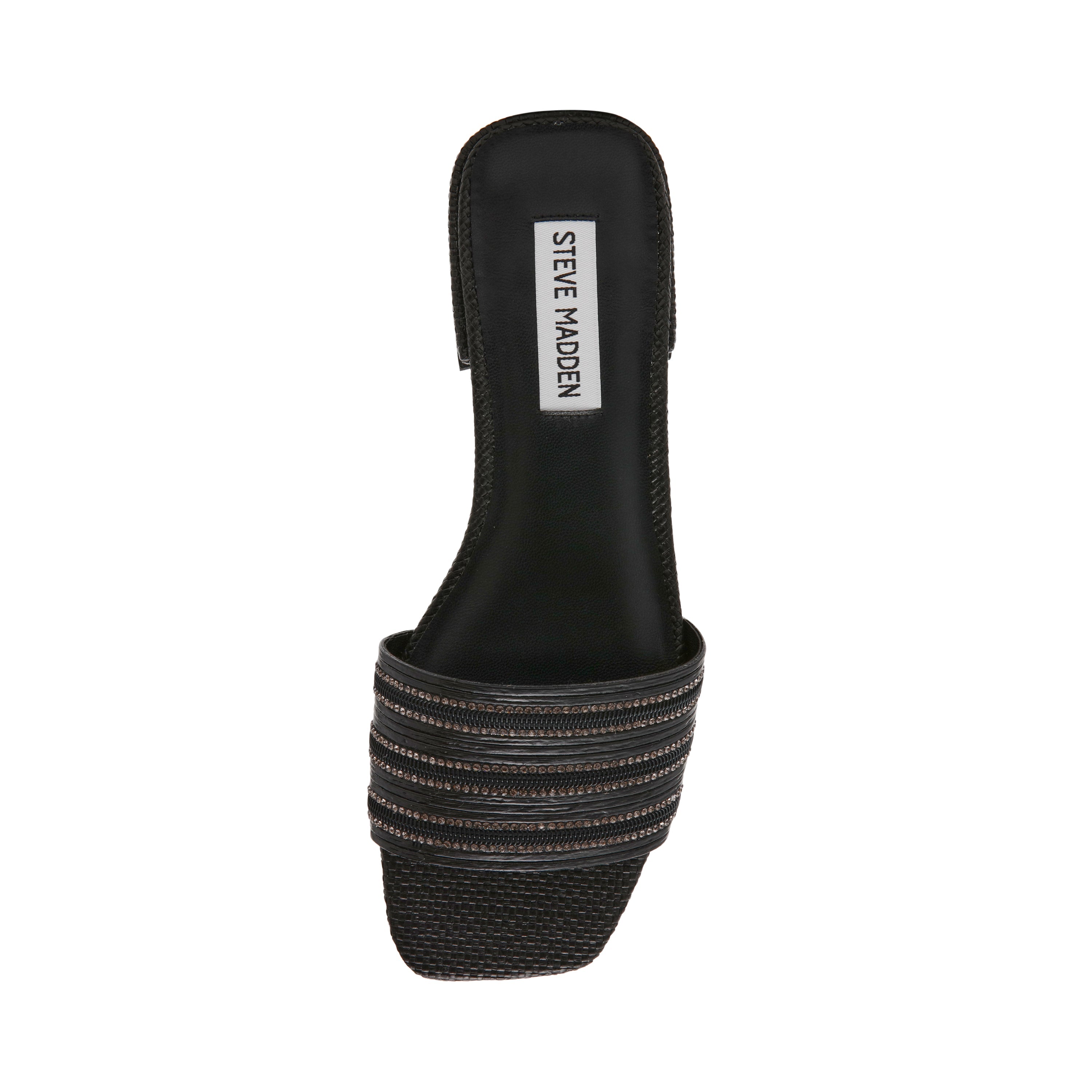 STOPPER BLACK FLAT SANDALS