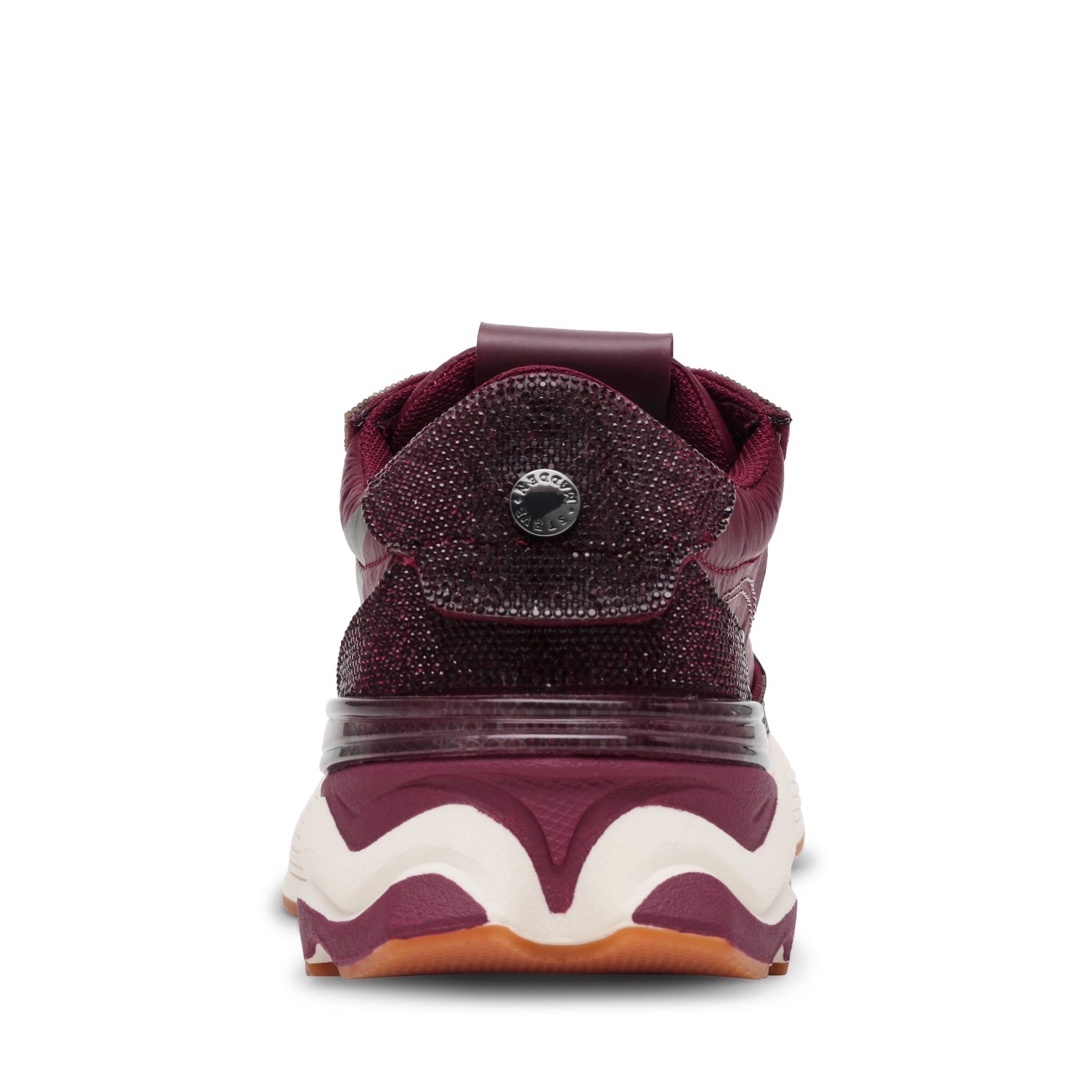 Steve Madden Setback-R women's dark cherry sneakers, angled view