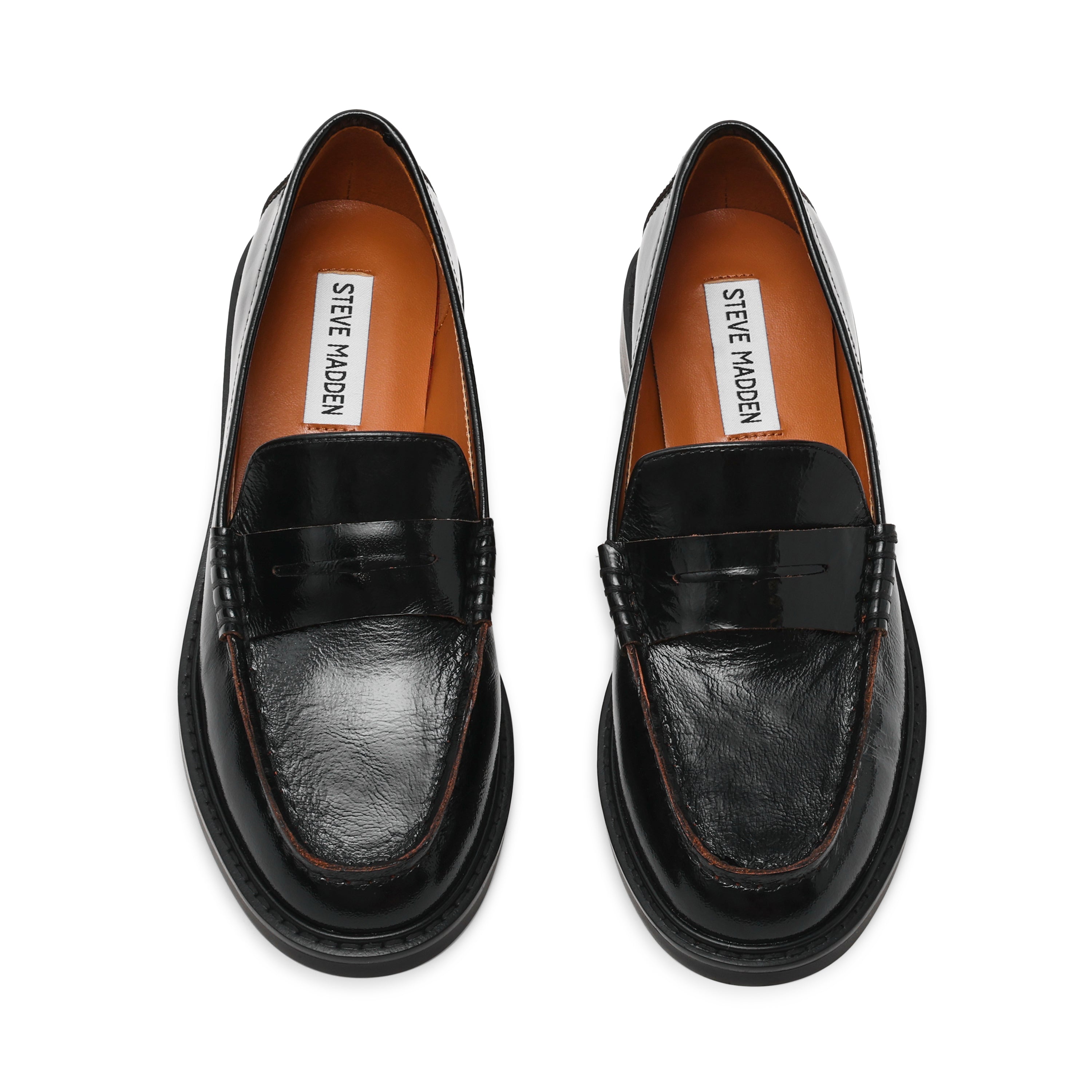 Steve Madden Adison women's black leather loafers, product view 1